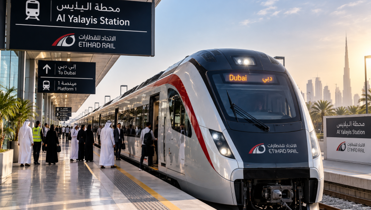 Etihad Rail Begins Dubai Passenger Service With First Train to Abu Dhabi