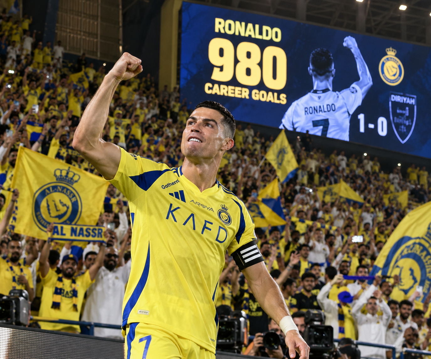 Ronaldo Scores 980th Career Goal as Al-Nassr Beat Diriyah to Reach the Top of the Saudi Pro League