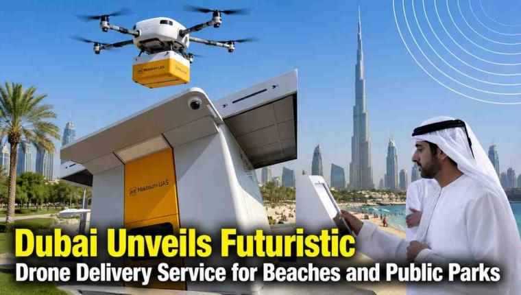 Dubai Unveils Futuristic Drone Delivery Service for Beaches and Public Parks
