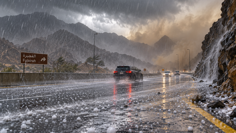 Hail Strikes Fujairah and Ras Al Khaimah as UAE Weather Alert Warns of Dust and Strong Winds